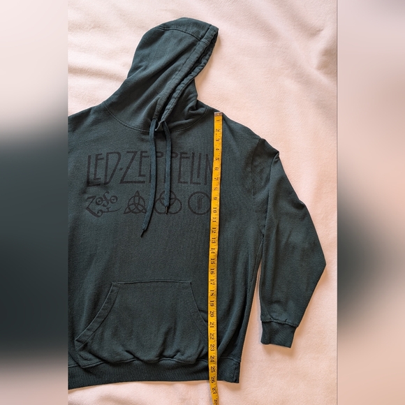 Led Zeppelin Unisex Green Hoodie Size L - Picture 10 of 14